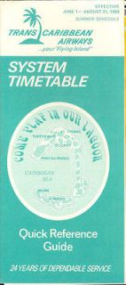 Trans Caribbean Airways system timetable 6/1/69 [211 4]