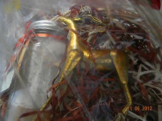 Christmas Gift Basket with Gold reindeer! Great Holiday gift basket!
