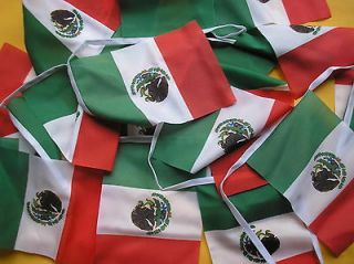 20x SMALL MEXICO MEXICAN CLOTH BUNTING FLAGS PARTY EVENT FETE FLIGHT 