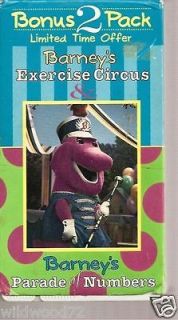 Barneys Exercise Circus/Parade of Numbers (VHS, 1996, 2 Tape Set)
