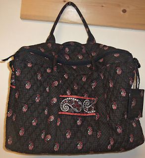 Vera Bradley Brown Houndstooth Overnight Bag With Tag Spacious and 