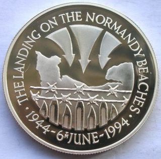 St.Helena 1994 Normandy Invasion 50 Pence Silver Coin,Proof