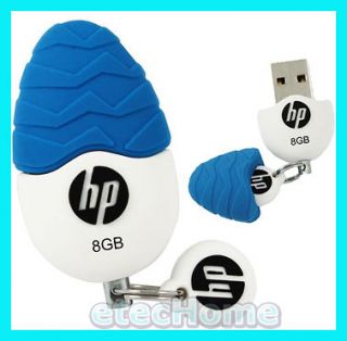 HP v270w/b 8GB 8G USB Flash Pen Drive Rubber Egg Blue