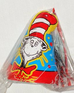 NEW~ CAT IN THE HAT~ 8 PARTY HATS PARTY SUPPLIES