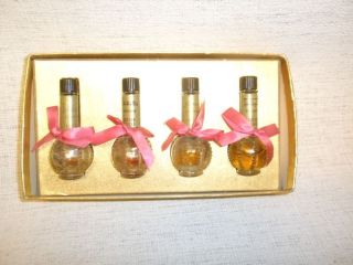 Vintage Lucien Lelong 4 bottle Mini Perfume Set