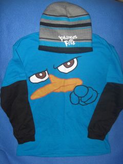 PHINEAS and FERB Agent P PERRY movie cartoon BOYS Youth Shirt HAT Cap 