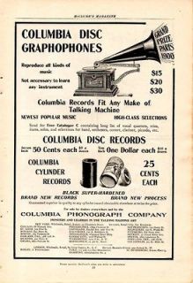 1904 COLUMBIA DISC GRAPHOPHONE PHONOGRAPH AD