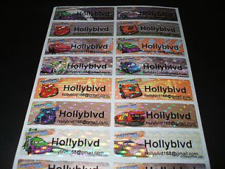   Disney Cars Personalized Name Sticker Label 1.5 x 4.7cm Water Proof
