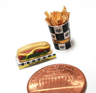 12 Scale Dollhouse Miniatures Hand Crafted New York Fries and Hot 