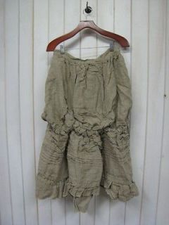   *MAGNOLIA PEARL* Homespun Linen Victorian Petticoat Skirt in Flax