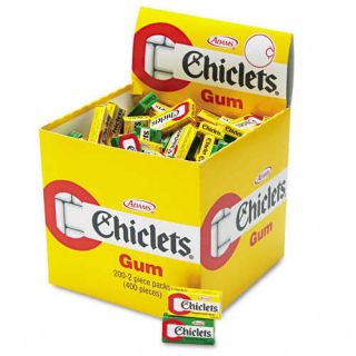 CHICLETS Candy Coated Gum 200 ASSORTED 2pc Pkts CADBURY ADAMS 