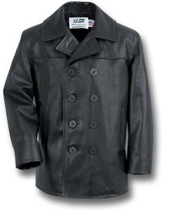 SCHOTT NYC LEATHER PEA COAT / PEACOAT   MADE IN THE USA