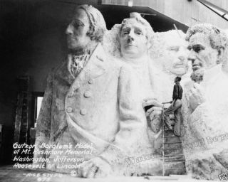 Photograph  Vintage Image Making of Mount Rushmore Gutzon Borglum 