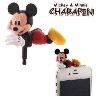   Mickey Mouse Charapin Earphone Jack Accessory Dock Cover Dust Cap
