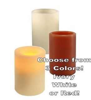   Pillar Candle REAL WAX Flickering LED Battery Included Wedding