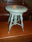old 1800s chas charles parker piano stool swivel seat glass ball claw 