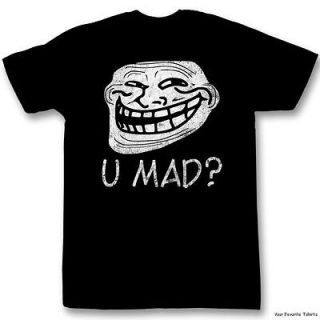 Licensed You Mad? Troll Face meme U Mad ? Adult Shirt S 2XL