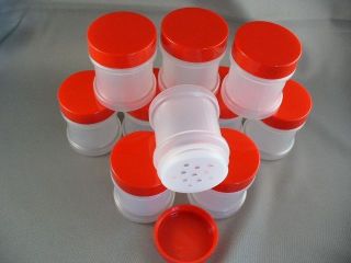 Plastic Spice Bottles Jars 1 oz Sifter Caps Lot of 10