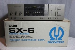 Pioneer Vintage Stereo Receiver SX 6 Silver w/Original Box