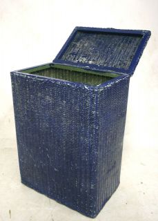 ORIGINAL LLOYD LOOM LUSTY LINEN BASKET BLUE ART DECO 1930S