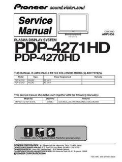 Pioneer PDP 4271HD Plasma TV Service Manual