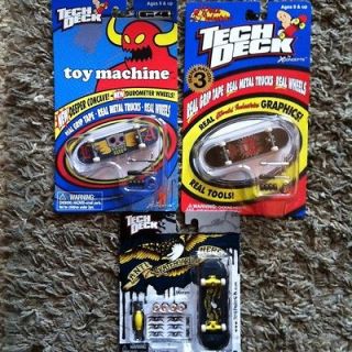 Tech Deck Lot Of 3 Collector Boards. Toy Machine, World Industries 