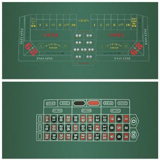 Poker Table roulette/craps Layout Felt 36x 72 2 side