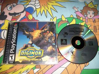 Digimon World 1 PS1 Playstation 1 game RARE Complete Black Label