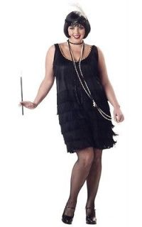 Brand New Fashion Flapper Black Plus Size Costume 01048