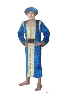   CASPER BLUE WISE MAN KIDS FANCY DRESS COSTUME NATIVITY SCHOOL PLAY