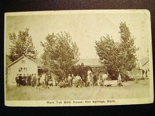 Hot Springs MT Main Tub Bathe House Printed Photo Postcard c1915