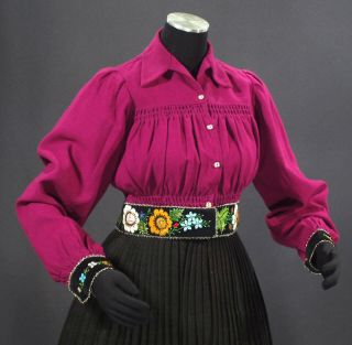 VINTAGE Polish folk costume jacket/blouse ethnic regional bead 