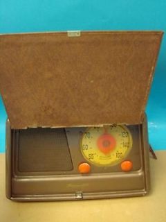 Farnsworth Portable Radio Plays Low Volume Translucent Red Knob Model 