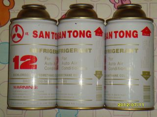 12 AIR CONDITIONING R12 REFRIGERANT 3 CANS OF SANTONG