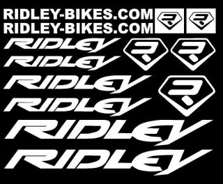 13 set RIDLEY bicycles stickers decals rub on WHITE