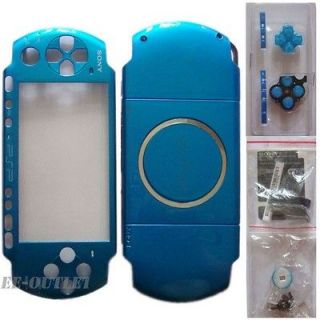Blue Full Housing PSP 3000 3001 Fascia Case Cover Faceplate Buttons 