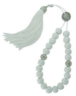   Worry Beads * Prayer * Tasbih * Handmade Natural Wood White Beads FS