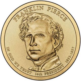 Franklin Pierce Golden President Dollar P Mint Coin