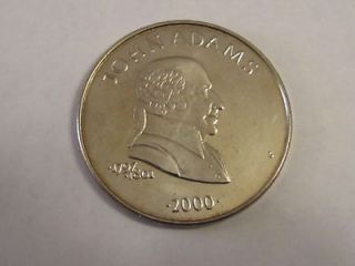 President John Adams Five Dollar Coin, $5 Liberia, 2000