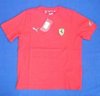 Puma Ferrari BOYS Massa Lifestyle Red T Shirt Top Tee New Size M