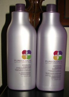 PUREOLOGY HYDRATE SHAMPOO 33.8oz & HYDRATE CONDITIONER 33.8 oz LITER 