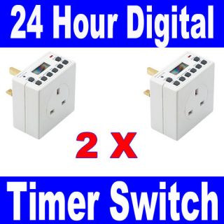 Day Digital LCD Plug in Programmable 12 / 24 Hour Timer Switch 