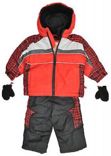 Arizona Infant Boys Boys Red & Black 3Pc Snow Suit Ski Outfit Size 12M 