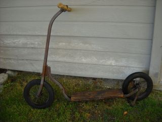 1920   1930s Lovely Antique Wooden Scooter WOW