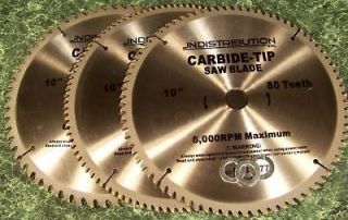 3pc 10 CARBIDE TIP SAW BLADE 60 80 100 Tooth NEW table