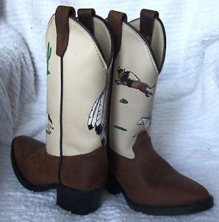 LAREDO LEATHER COWBOY WESTERN INDIAN HORSE BOOTS SHOES CUTE 8.5