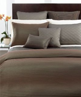 Hotel Collection Parallel Lines Textured Cypress (Brown/Gray) Euro 