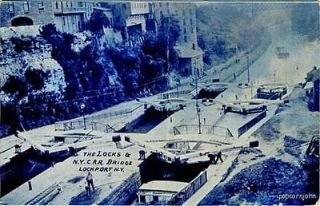 Lockport NY NYC Railroad Locks Postcard