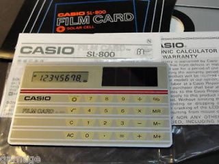 Vintage NEW 1983 Casio Film Card Calculator SL 800 GOLD