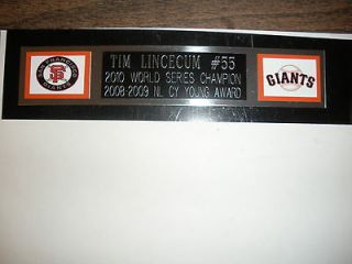 TIM LINCECUM (S.F.GIANTS) NAMEPLATE FOR SIGNED BALL CASE/JERSEY CASE 